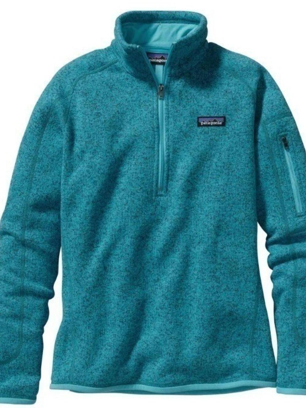 Patagonia Medium Ultramarine Teal Better Sweater Quarter Zip Fleece Collar